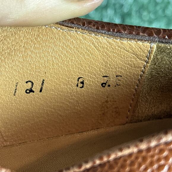 Ferragamo Mens Size 8 EE Leather Lug Sole Oxfords Shoes Brown - Insole Swap